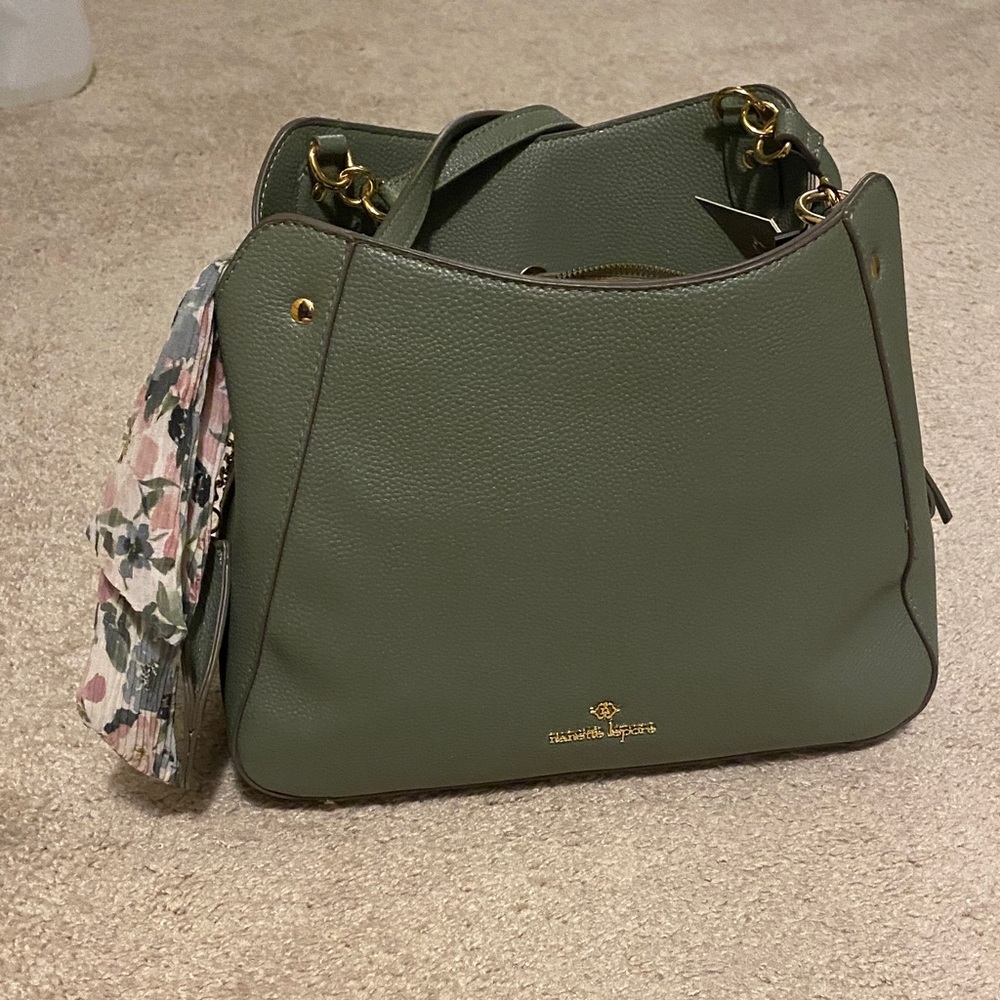 Nanette Lepore Green Tote with Gold Accents - Picture 4 of 11